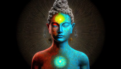 Mental health magic circles are meditation aids and encourage spirituality and chakra harmony Luminous abstract, elegant and modern AI-generated illustrations