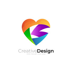 Abstract love care design template, 3d colorful design