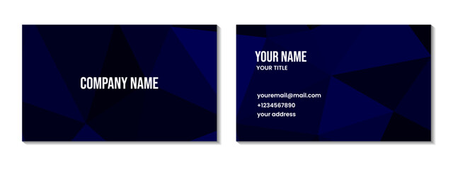 Fototapeta premium businesscard design abstract dark blue geometric background with triangles for business