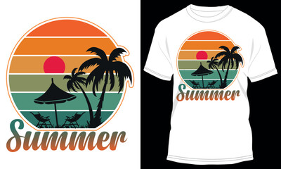 Summer Vibes Vintage T-shirt Design
