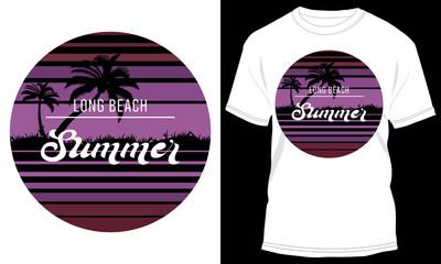 Long Beach Summer T-shirt Design