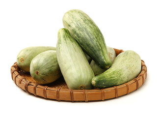Muskmelon (yangjiaomitianguo) on white background

