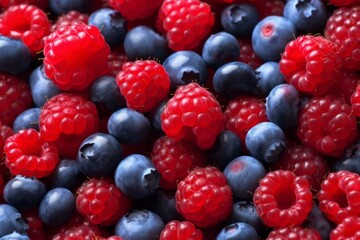 Appetizing tasty berry background. The concept of proper nutrition and vitamins in the crop. AI generated