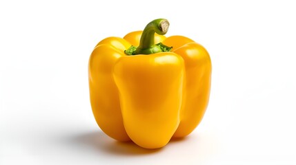 summertime orange bell pepper isolated on a white background with copy space