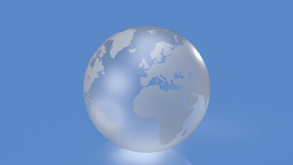 The world crystal Ball on blue background  3d rendering