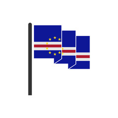 Cape verde flags icon set, Cape verde independence day icon set vector sign symbol