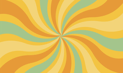 Orange Sunburst Pattern Background Retro. Rays. Radial. Summer Banner. Vector Illustration