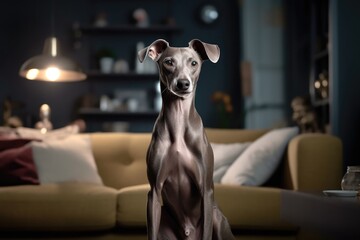 Grey Iggies Italian Greyhound. Generative AI