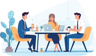 Impressive office manager meeting with colleagues