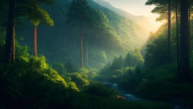 LandScape  snow and forest traveling