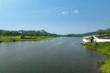 Fototapeta premium Mingyue Lake Wetland Park in Chongqing, China