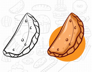 cartoon style pastry art illustration