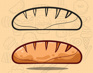 cartoon style bakery cake art illustration