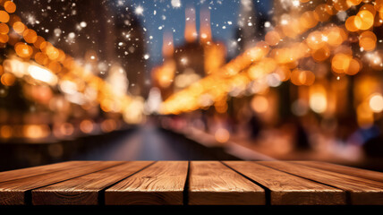 advertising space empty on wooden table background. Photo and illustration appropriate for product tabletop in advertising assembly use spring, summer, season, and christmas festival holiday,