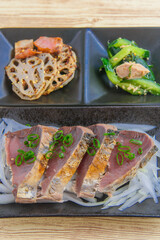 ヘルシーな和食料理　魚と野菜
