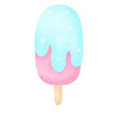 Ice cream with chocolate dipped