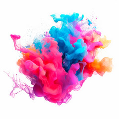 Fototapeta premium ink in water,blue and pink,purple,