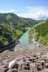 岩屋ダムから馬瀬川を見下ろす