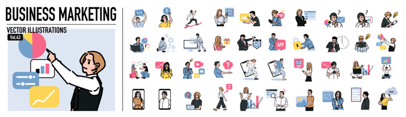 人物 ビジネスおしゃれイラスト素材