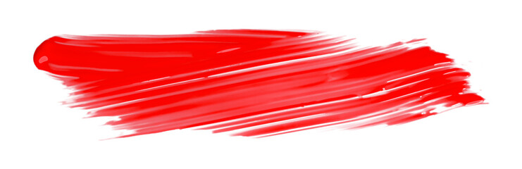 Shiny red brush watercolor painting isolated on transparent background. watercolor png