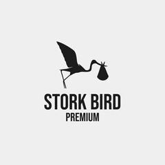 Stork bird logo design vector concept illustration idea