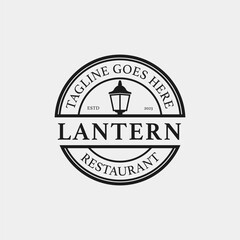 Fototapeta na wymiar Creative lantern post lamp restaurant vintage logo design vector concept illustration idea