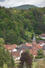 Obraz premium Church Tower in Bruchweiler-Bärenbach ,Germany,2017