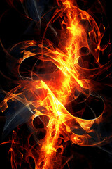 Technology and flames abstract graphical. AI generative