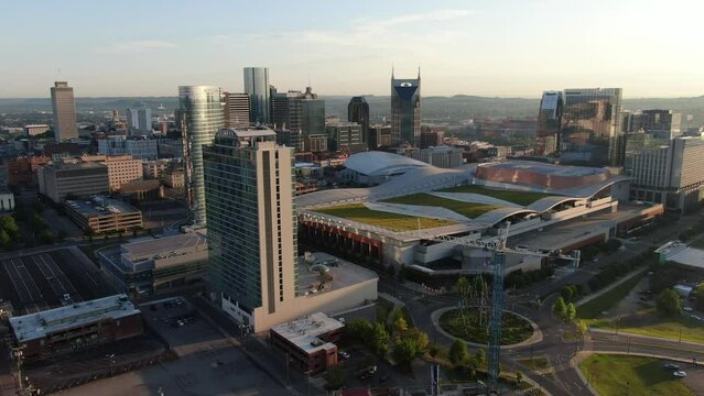 Aerial views from over downtown Nashville Tennessee