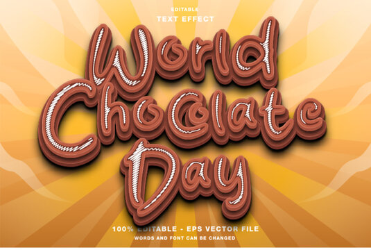 World Chocolate Day Cartoon Editable Text Effect