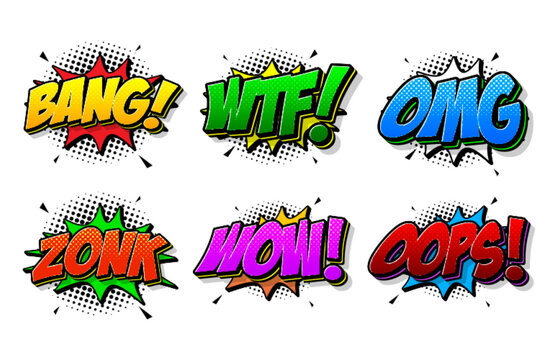 Cartoon comic text collection editable text effect