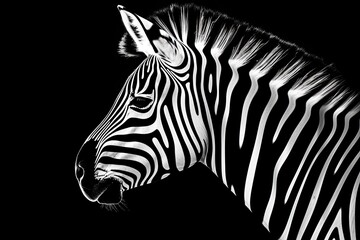 Fototapeta na wymiar monochromatic zebra in a natural habitat Generative AI