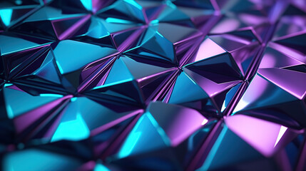 Embossed metallic surface in pink and blue light, ai illustration 
