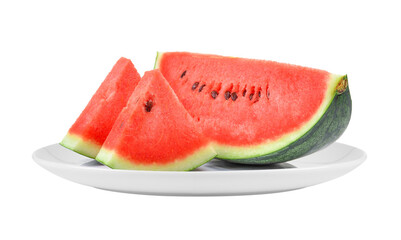 watermelon in plate isolated on transparent png