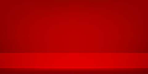 Abstract red gradient background empty studio room illustration. Space for selling products on the website. Vector illustration. - obrazy, fototapety, plakaty