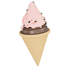 3d strawberry ice cream