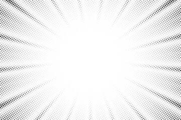 Halftone gradient sun rays pattern. abstract halftone vector dots background. monochrome dots pattern. pop art, comic small dots. star rays halftone poster. shine, explosion. sunrise rays background.	