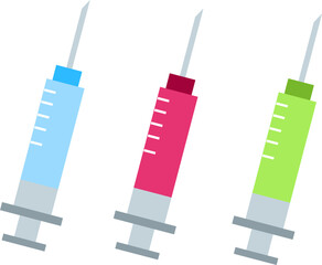 Syringe vaccine drug vitamin injection vector illustration.