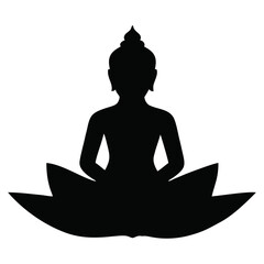 silhouette of a person meditating flor de loto 