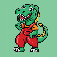 Cute T Rex Mascot Cartoon Character Design