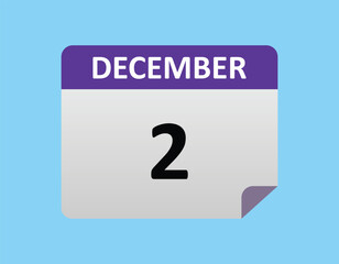 December 2th calendar icon vector. Concept of schedule. business and tasks. eps 10.