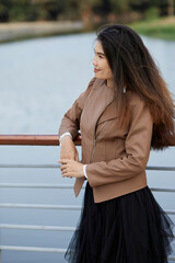 Vietnamese woman in the park during lunchtime in Vietnam. 
