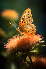 Obraz premium butterfly in flower Created with generative AI tools