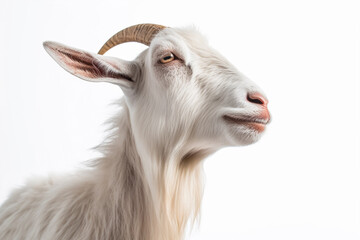 Goat on isolated white. Eid ul adha concept. Generative ai