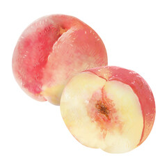 甘い香りがただよう桃のイラスト