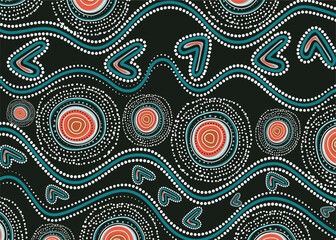 Vector artwork with aboriginal dot design