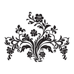 Floral Flower Vector illustration, Floral Vector Silhouette, this is  a Floral Black and white.