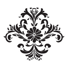 Floral Flower Vector illustration, Floral Vector Silhouette, this is  a Floral Black and white.