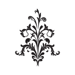 Floral Flower Vector Illustration black color, Flower vector illustration black and white.