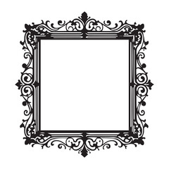 This is Floral Flower Frame Design, Frame Design Vector illustration, Frame Vector silhouette black color.